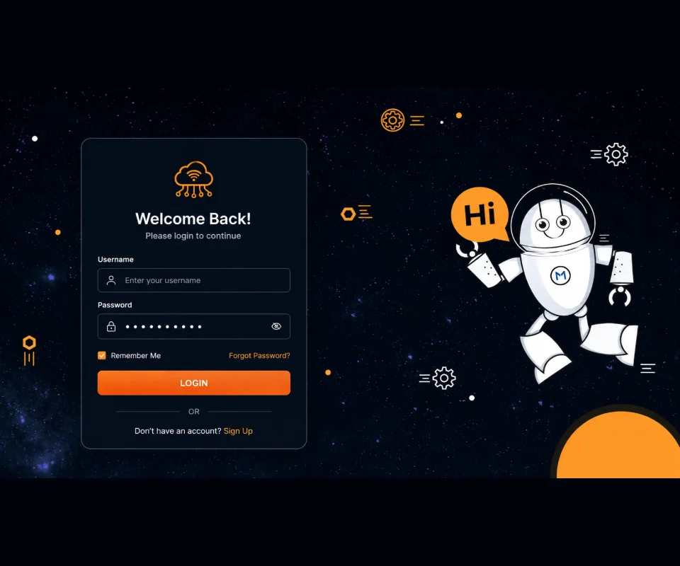 The FIDM touchscreen login screen