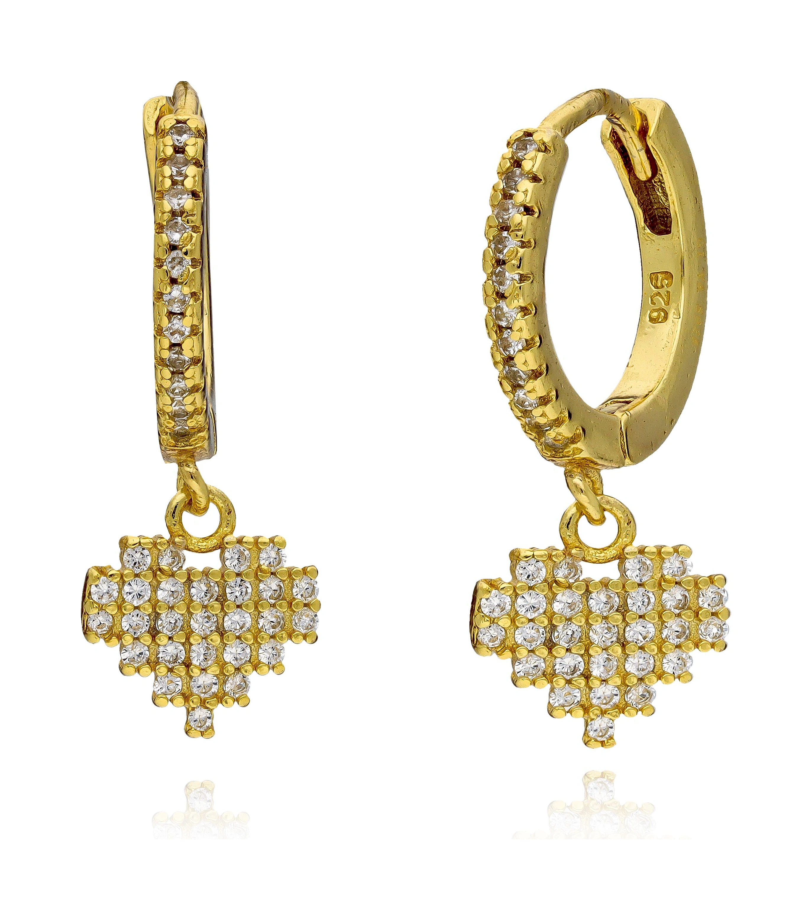 Gold heart earrings
